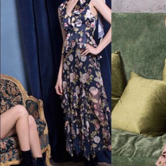 Alice and Olivia Navy Floral Maxi Skirt - Picture 3 of 4